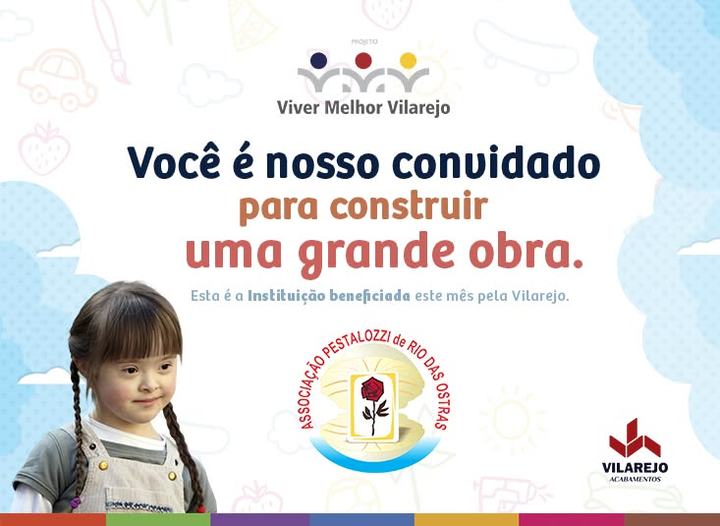 Campaign artwork naming Associação Pestalozzi as the beneficiary institution